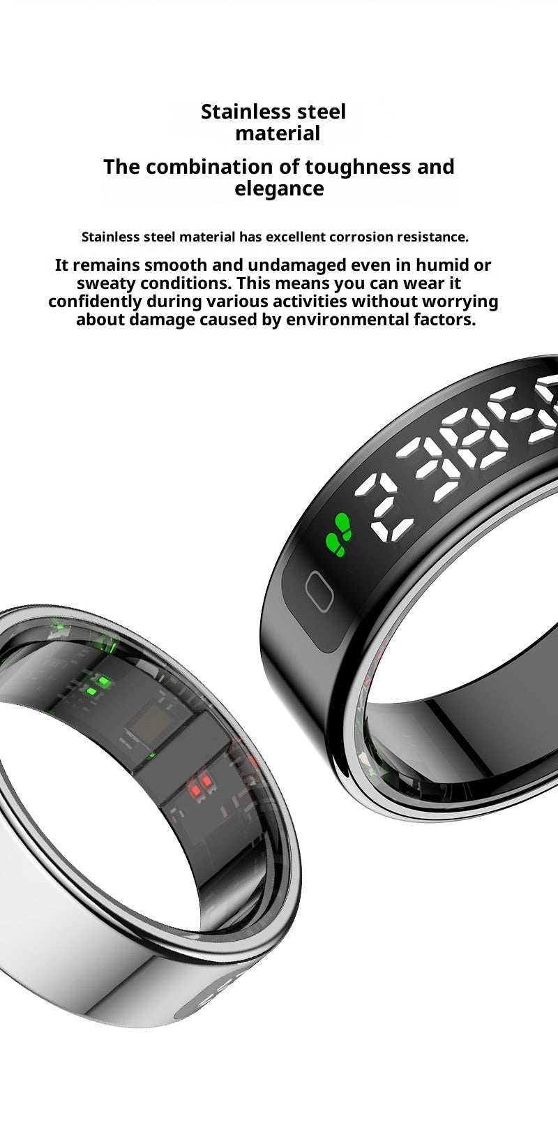The Vitality Smart Ring R11 - Health Tracker with Blood Oxygen & Heart Rate Display