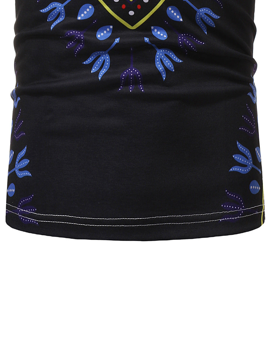 The Bold Confidence Fit Polo: Men's Muscle Fit Polo with Vibrant African Ethnic Style Detailing