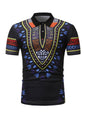 The Bold Confidence Fit Polo: Men's Muscle Fit Polo with Vibrant African Ethnic Style Detailing