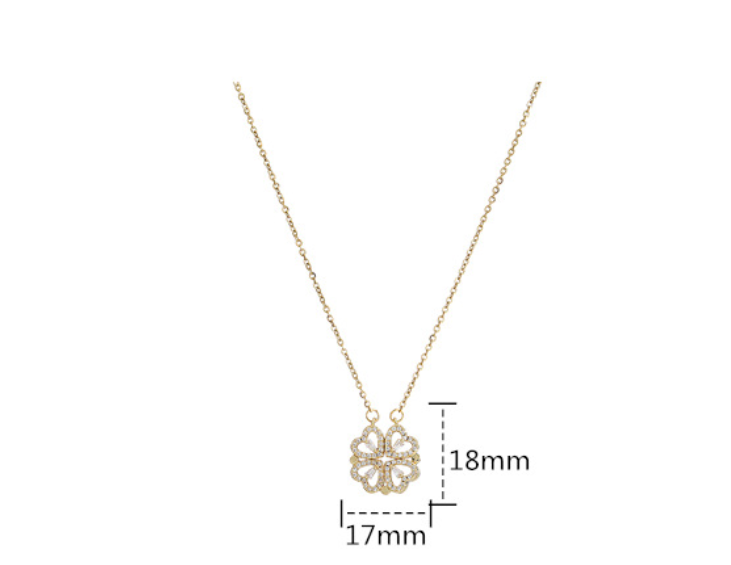 The Clover Heart Transformation Necklace: 2-in-1 Magnetic Lucky Charm & Love Heart Pendant