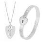 The Ultimate Connection Lock Set: Titanium Steel Love Lock Bracelet & Key Necklace for Couples/Best Friends