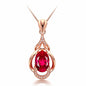 The Crimson Heirloom Ruby Drop Necklace - Electroplated Pendant