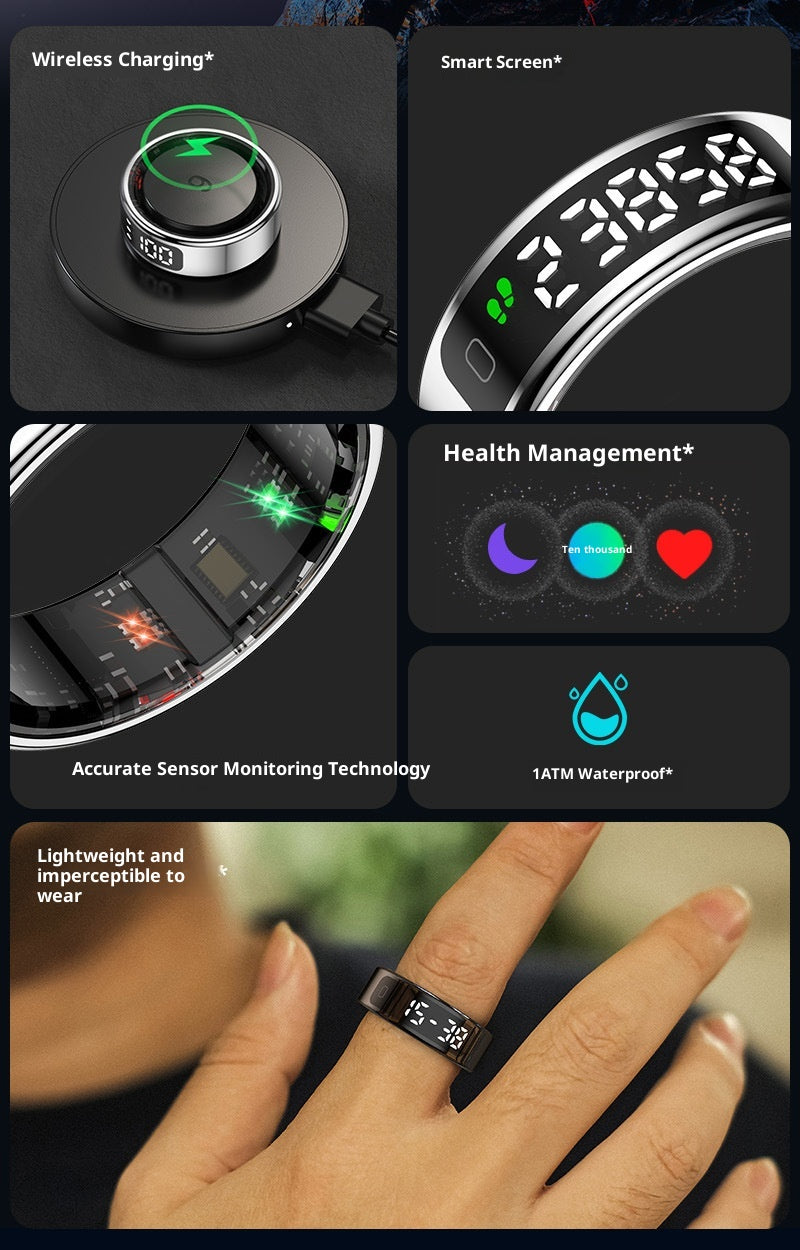 The Vitality Smart Ring R11 - Health Tracker with Blood Oxygen & Heart Rate Display