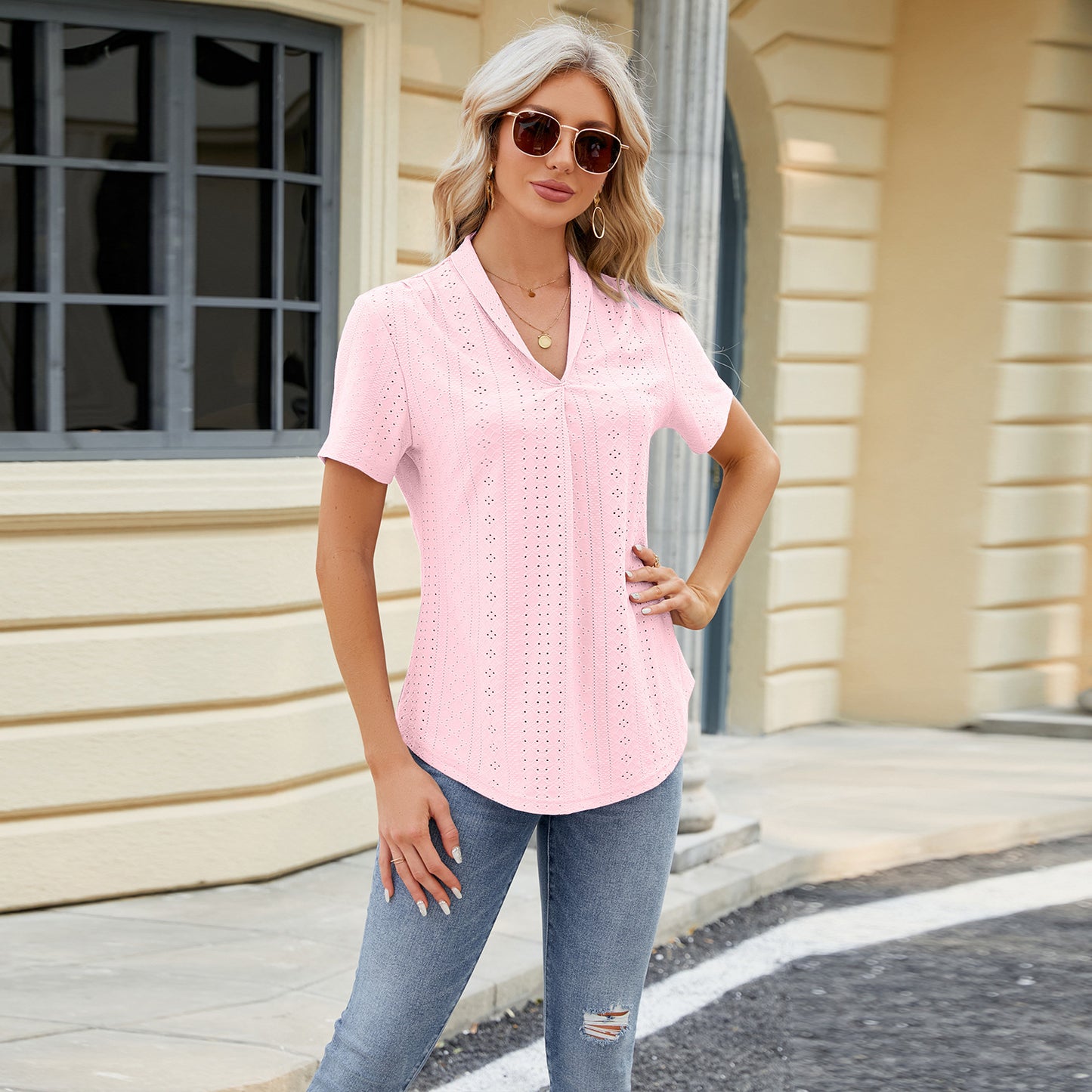 The Effortless V-Neck T-Shirt - Loose Fit Short Sleeve Summer Top