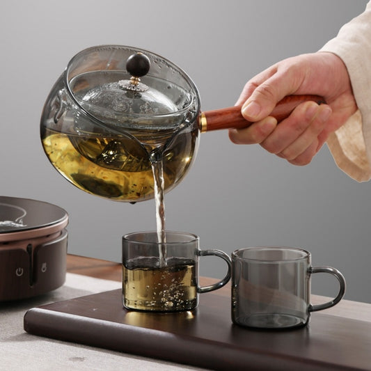 The Zen Rotate Borosilicate Glass Teapot - Manual Brewing for Loose Leaf