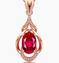 The Crimson Heirloom Ruby Drop Necklace - Electroplated Pendant