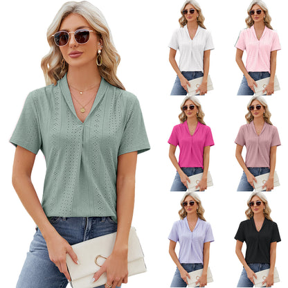 The Effortless V-Neck T-Shirt - Loose Fit Short Sleeve Summer Top
